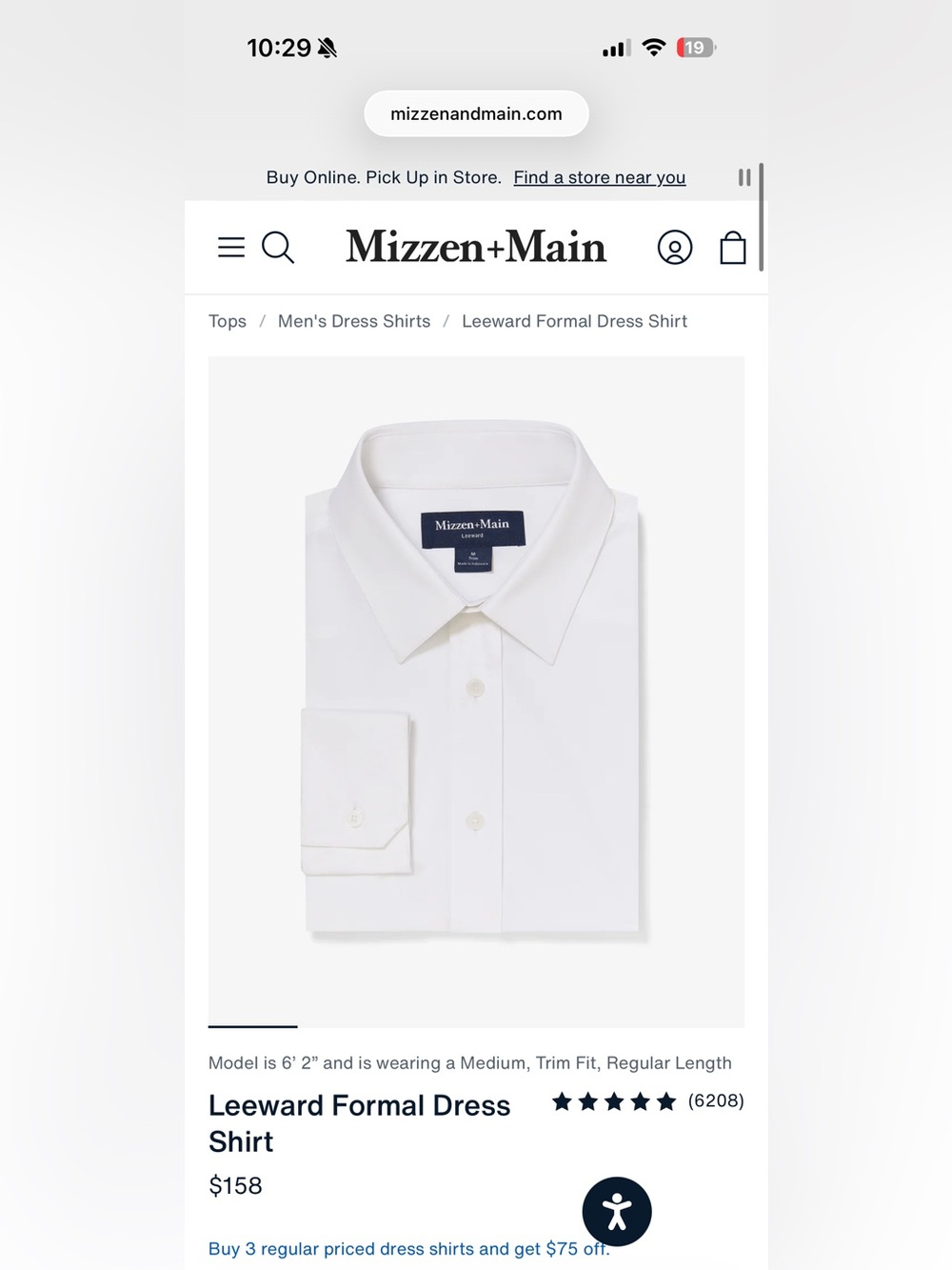 Mizzen+Main Leeward Dress Shirt New with tags - Picture 5 of 5